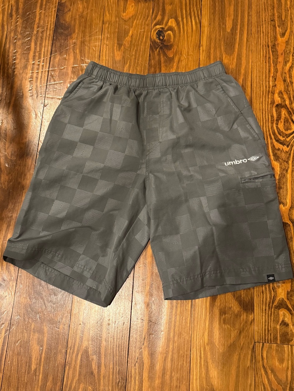 Umbro Men's Charcoal Check Athletic Shorts